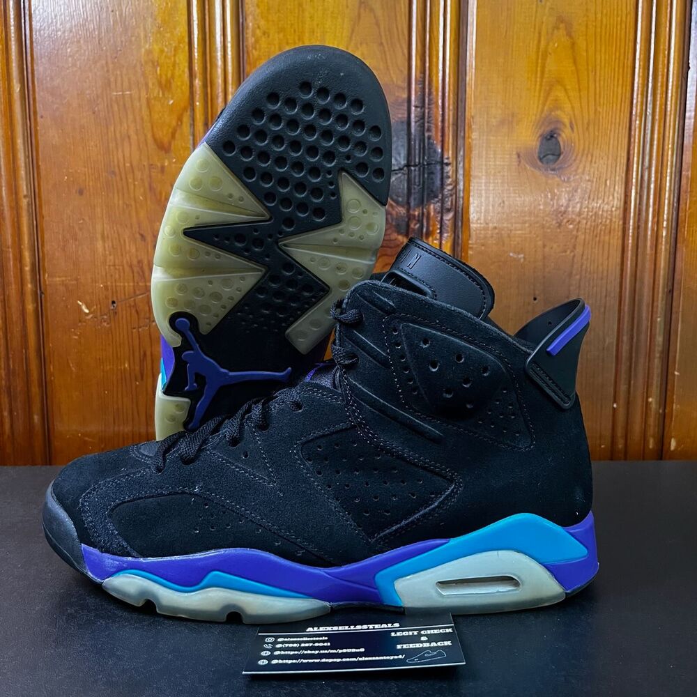 Jordan 6 Retro Aqua Blue Black/Bright Concord Grape Size 9.5 Men (CT8529-004)